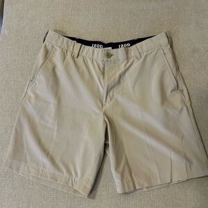 IZOD Men's Khaki Flat Front Shorts